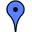 Blue map pin representing apartments, hostals and hotels